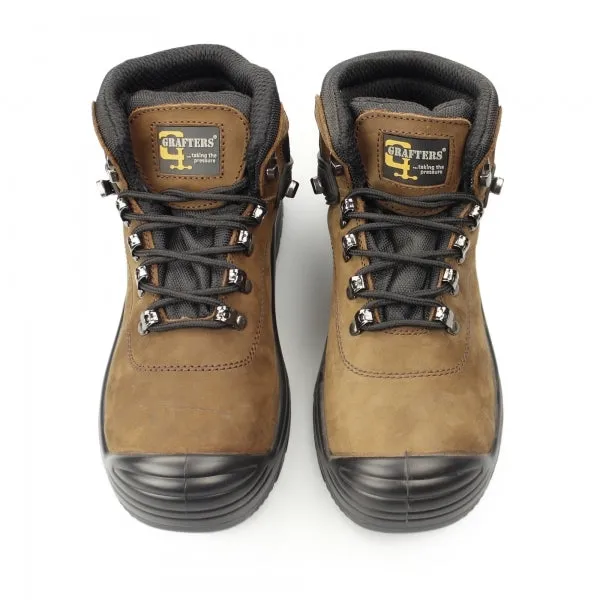Grafters M9508B Herren 4E Sicherheitsstiefel Dunkelbraun