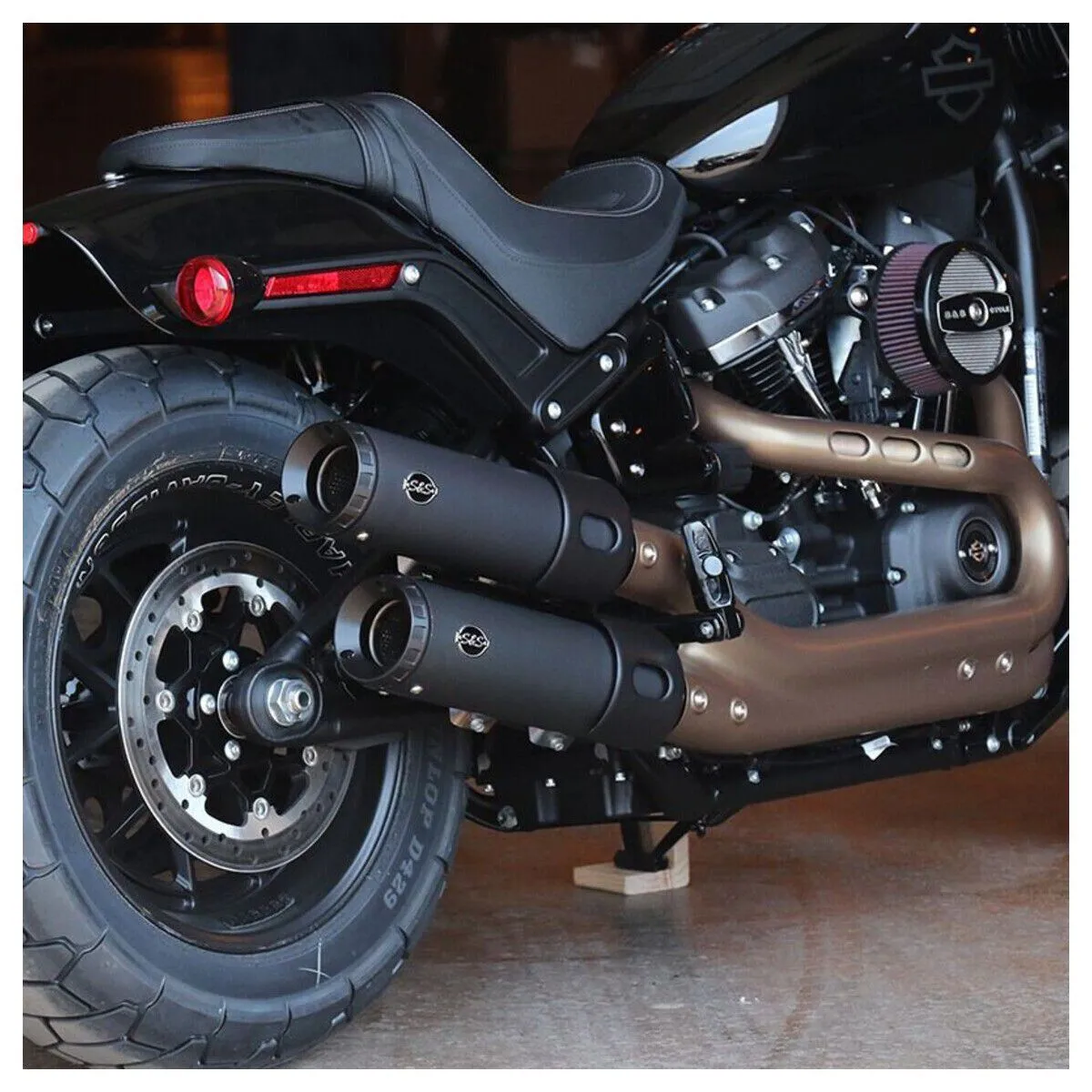 GRAND NATIONAL SLIP-ONS FOR M8 FAT BOB MODELS–BLACK