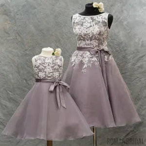 Gray Lace unique bridesmaid dress, off shoulder bridesmaid dress, occasion bridesmaid dresses, BD0414