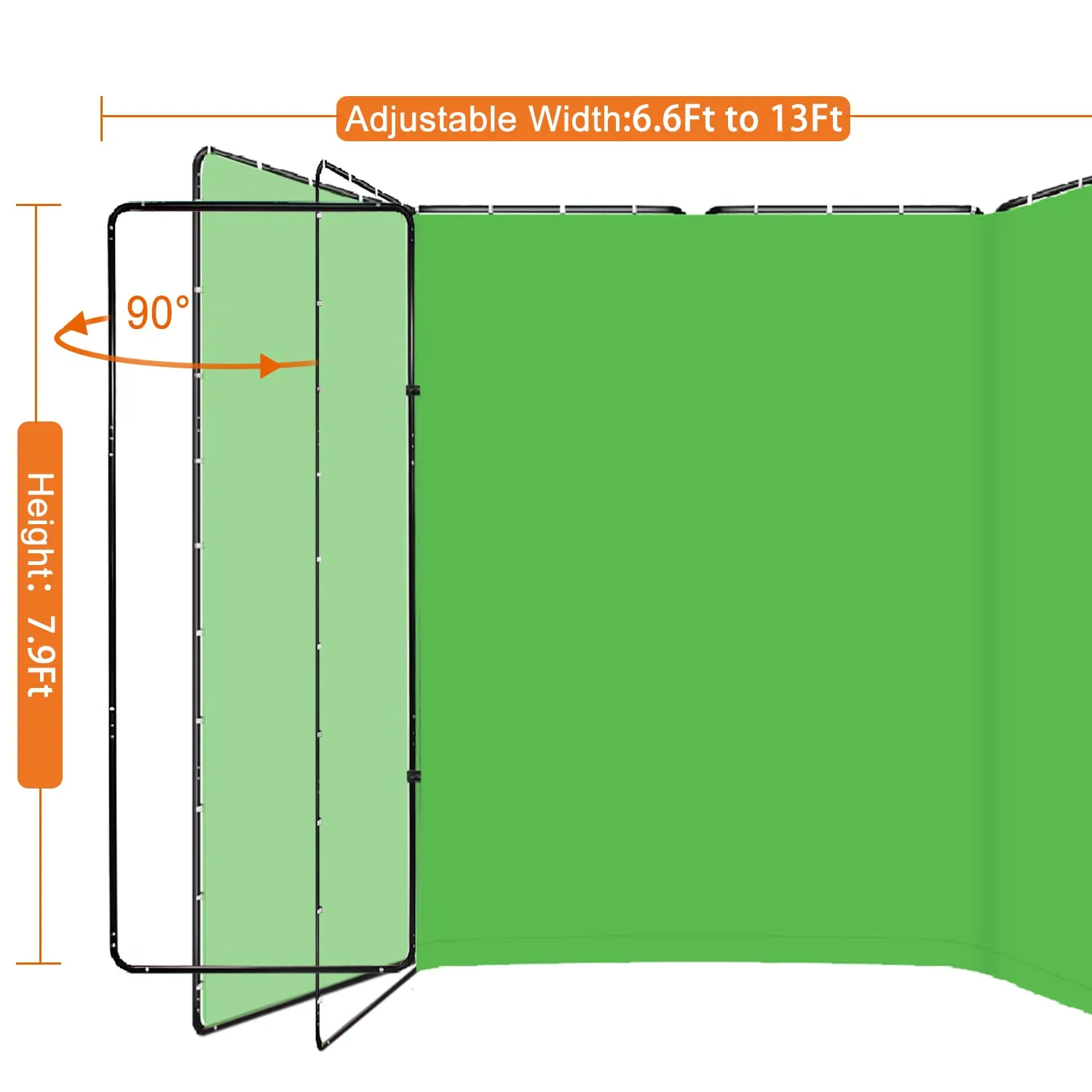 Green Screen Backdrop with Stand, Shirtal 7.87ft x 13.12ft, Large Green Collapsible Backdrop with Heavy Duty Backdrop Stand for Parties, Photography,Photo Studio Video Shooting, Live Streaming,Gaming