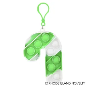 Green/White 4.25" Candy Cane Bubble Popper Clip Ons