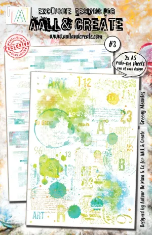 Greeny Meanies #3 Rub-on Sheets 2x A5 Aall & Create