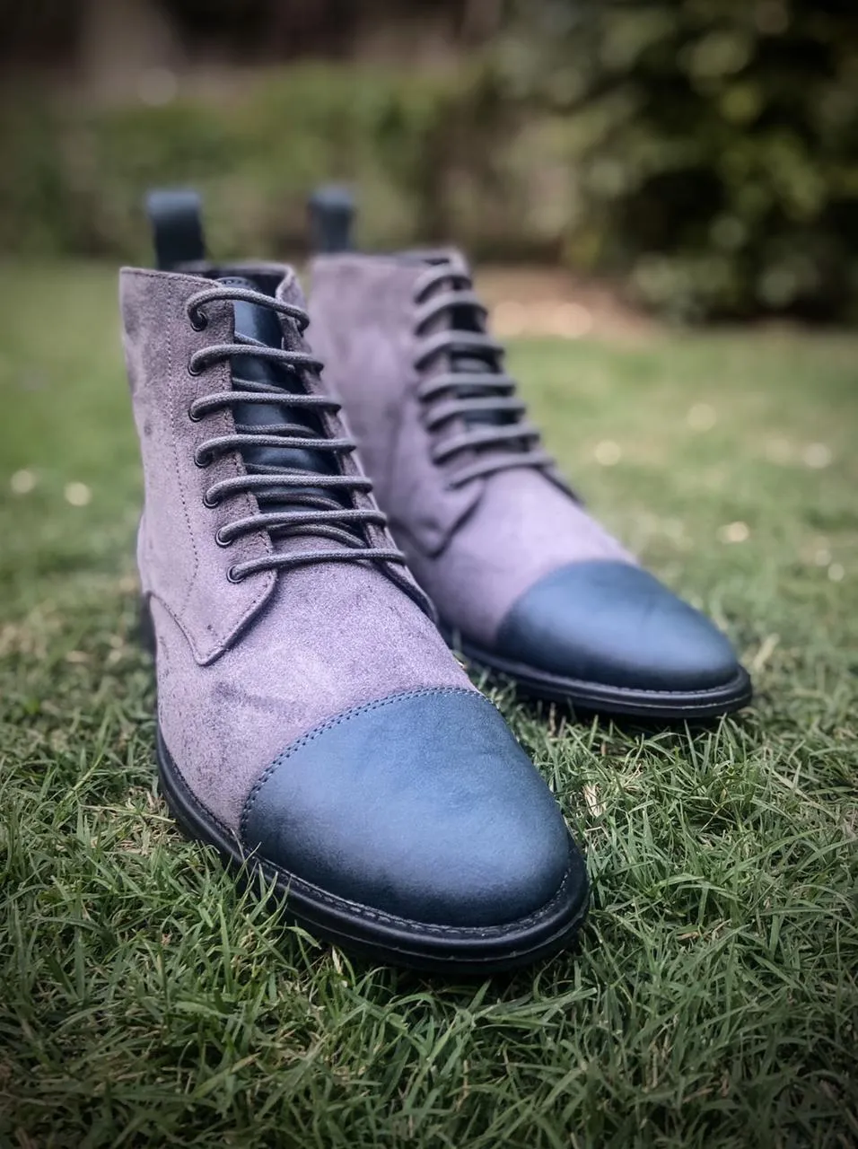 Grey Military Boots