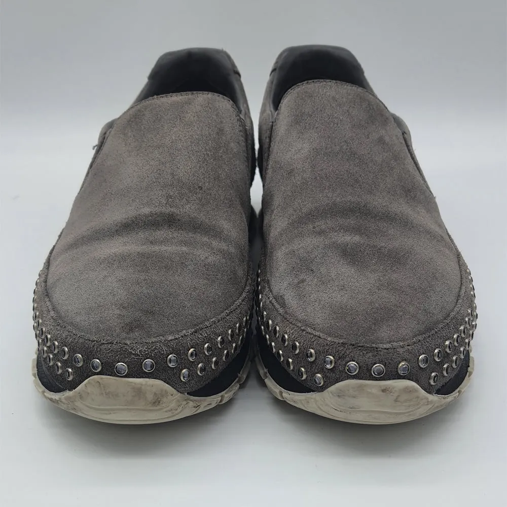 Grey Suede Slip Ons