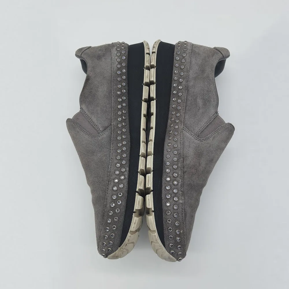 Grey Suede Slip Ons