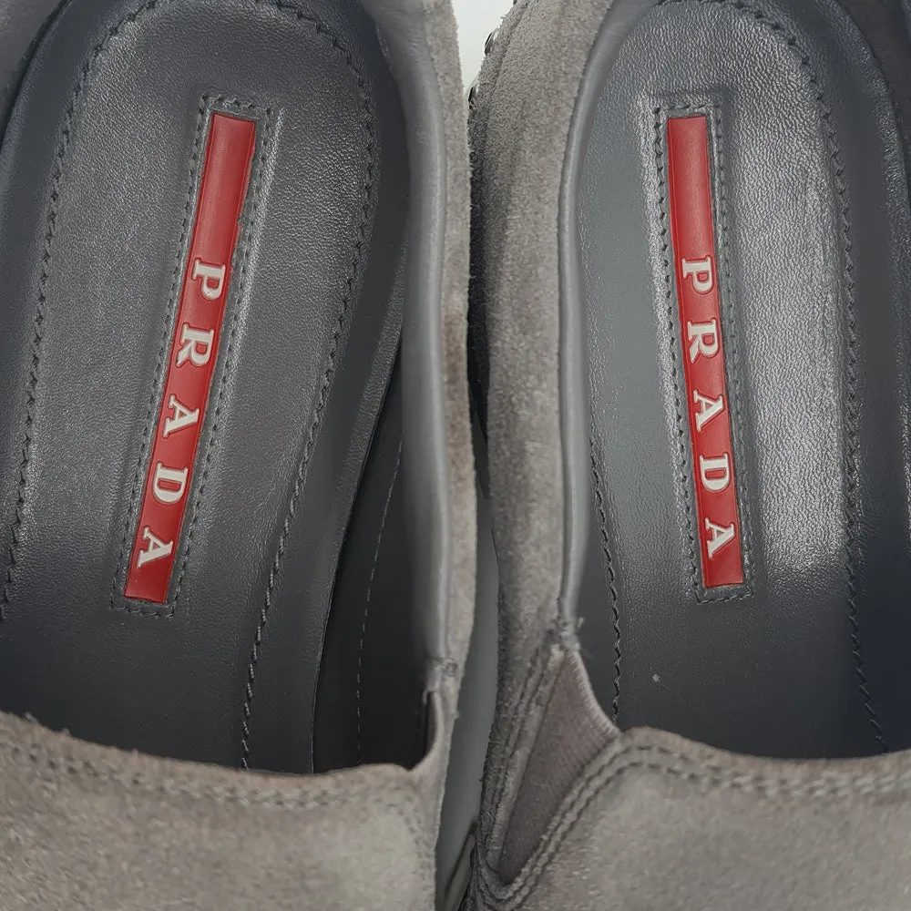 Grey Suede Slip Ons