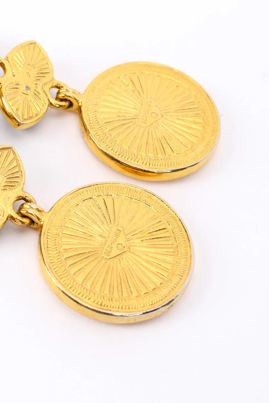 Gripoix Roman Coin Drop Earrings