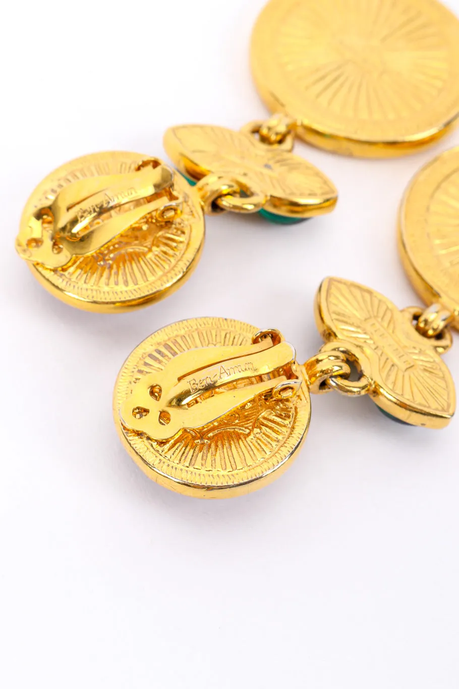 Gripoix Roman Coin Drop Earrings