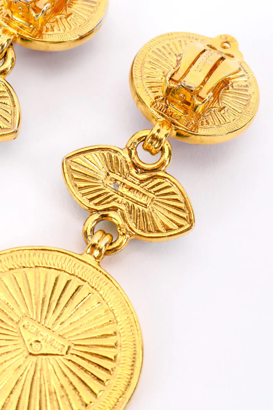 Gripoix Roman Coin Drop Earrings