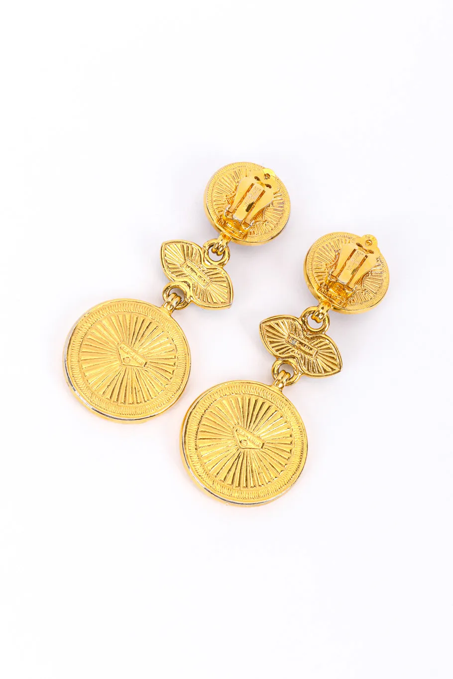 Gripoix Roman Coin Drop Earrings