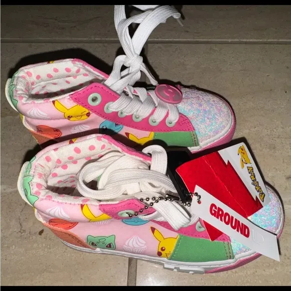 Ground Up POKEMON Kids Girls High Top Shoes Sneakers NEW With Tags Sz 11