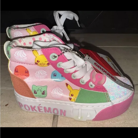 Ground Up POKEMON Kids Girls High Top Shoes Sneakers NEW With Tags Sz 11