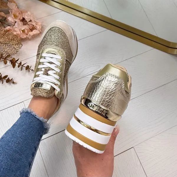 Guess Hansin Beibr Gold Womens Platform Trainers