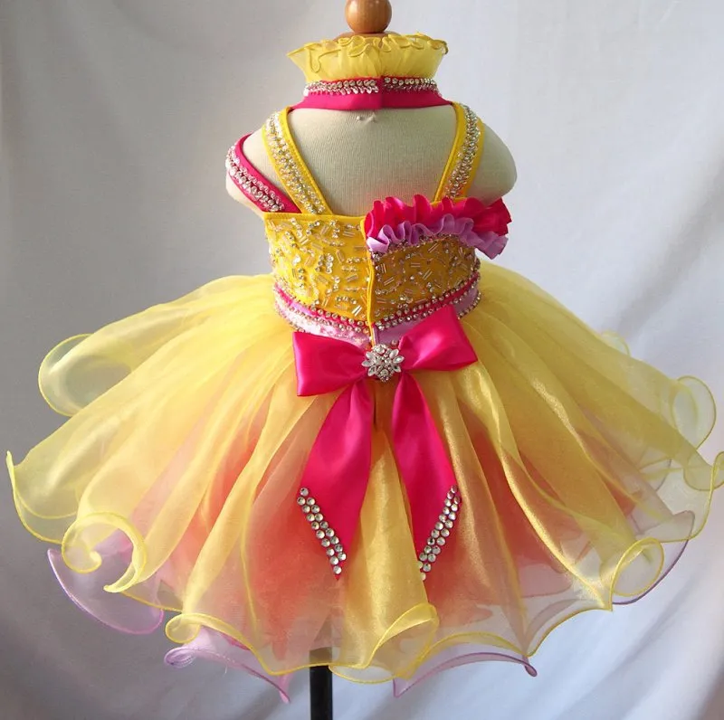 Halter Beaded Bodice Little Miss/Baby Girl/Toddler Baby Doll Pageant Dress