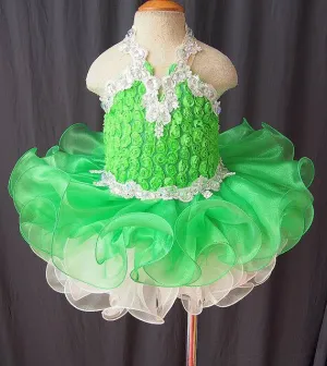 Halter Lace Little Girl/Toddler/Newborn Natural Pageant Dress