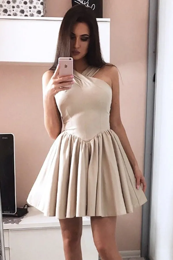 Halter X Neck Strapless Homecoming Dress,Sexy Short Prom Dress, SH250
