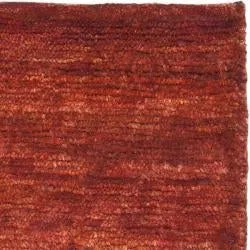 Hand-knotted Vegetable Dye Solo Rust Hemp Rug (8' x 10')