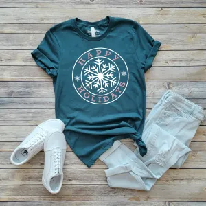 HAPPY HOLIDAYS SNOWFLAKE TEE