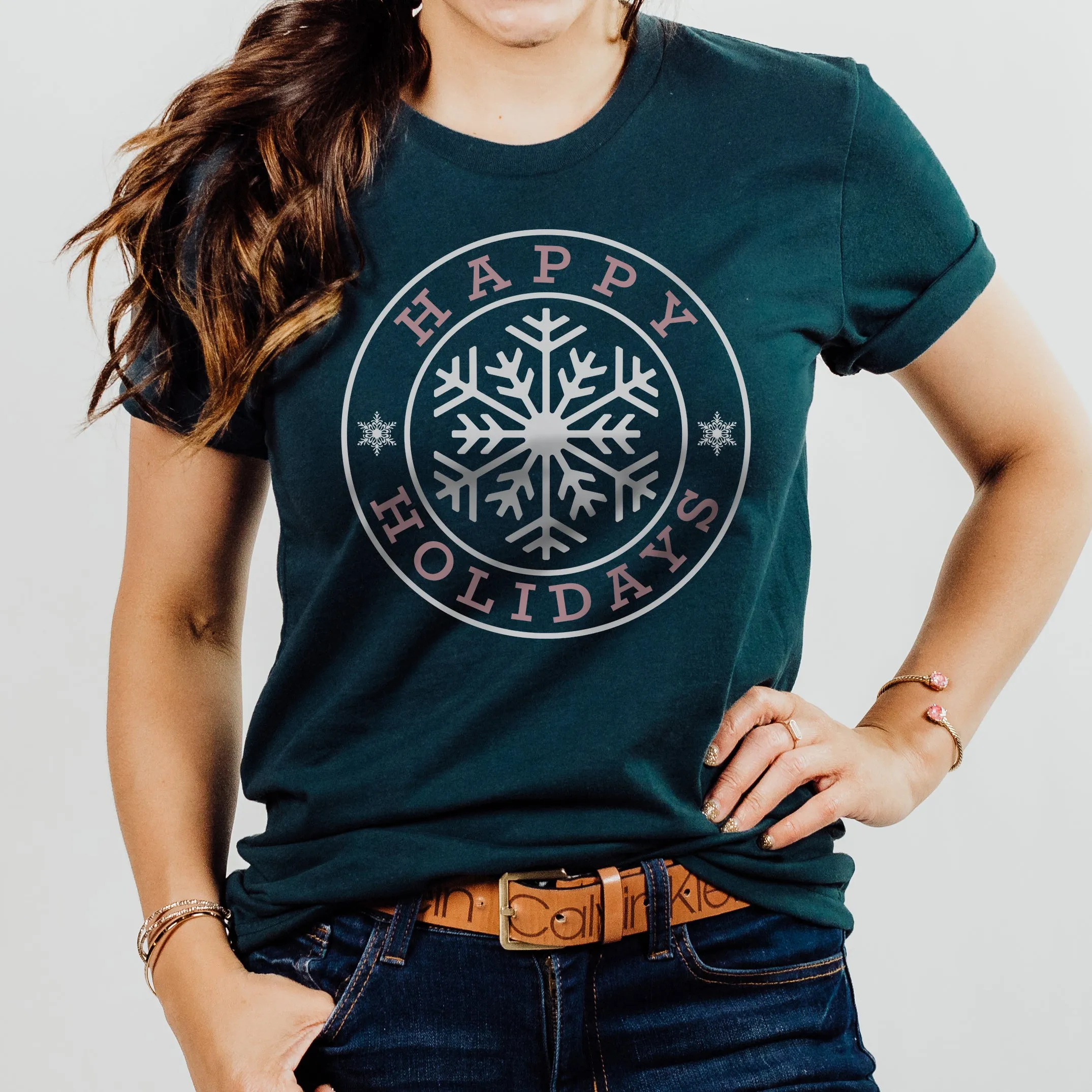 HAPPY HOLIDAYS SNOWFLAKE TEE