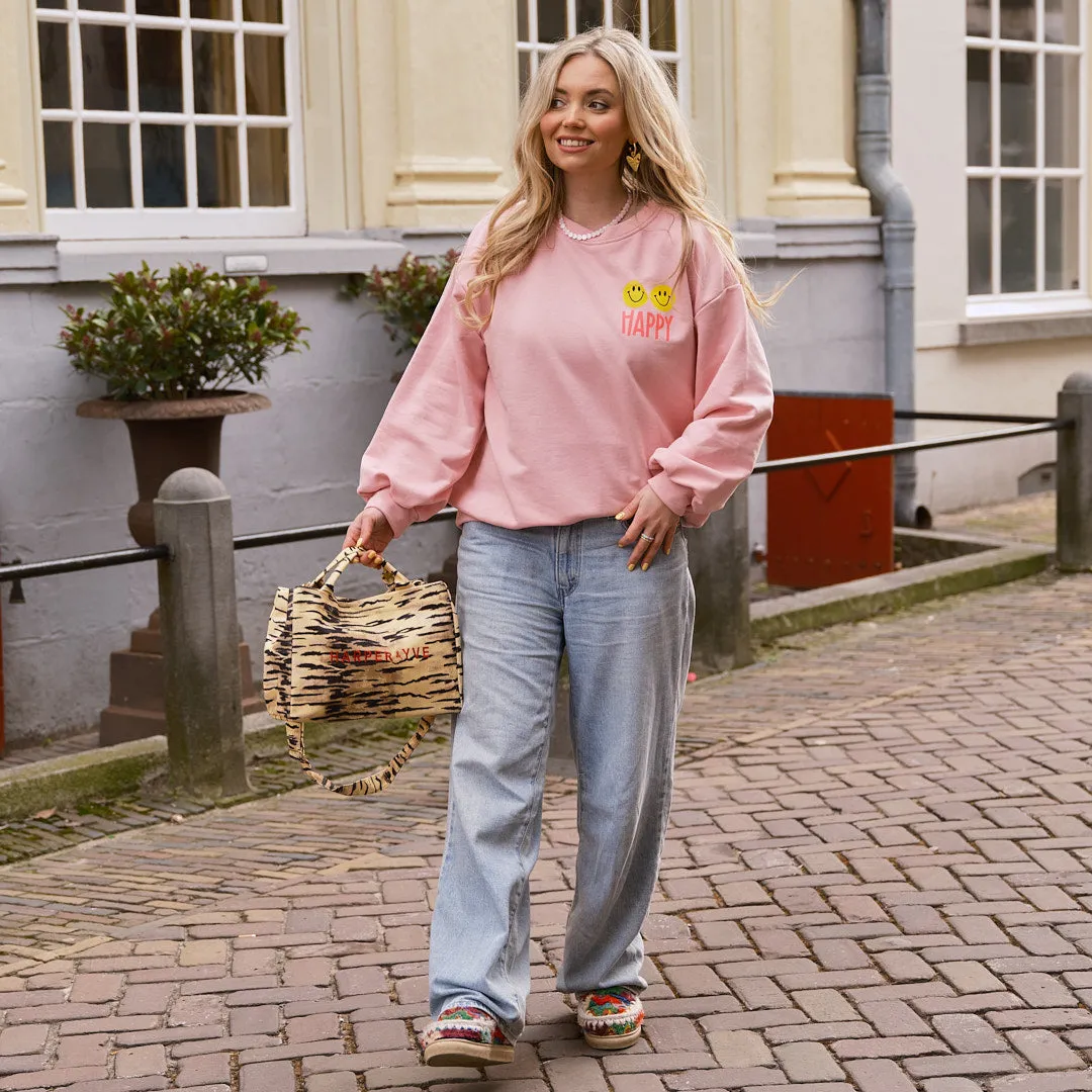Happy sweater roze