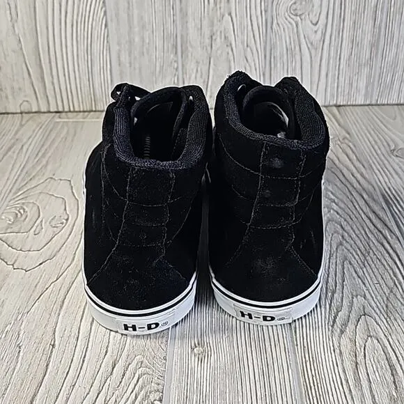 Harley-Davidson Men's Scott Casual Black Leather Sneakers, Size 9.5