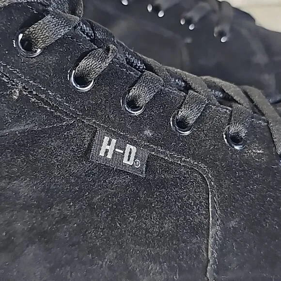 Harley-Davidson Men's Scott Casual Black Leather Sneakers, Size 9.5