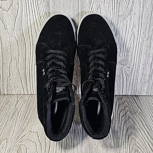 Harley-Davidson Men's Scott Casual Black Leather Sneakers, Size 9.5