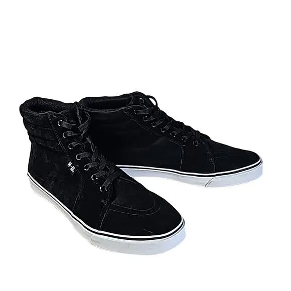 Harley-Davidson Men's Scott Casual Black Leather Sneakers, Size 9.5