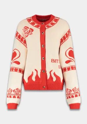 Harper & Yve Jazz cardigan ecru red