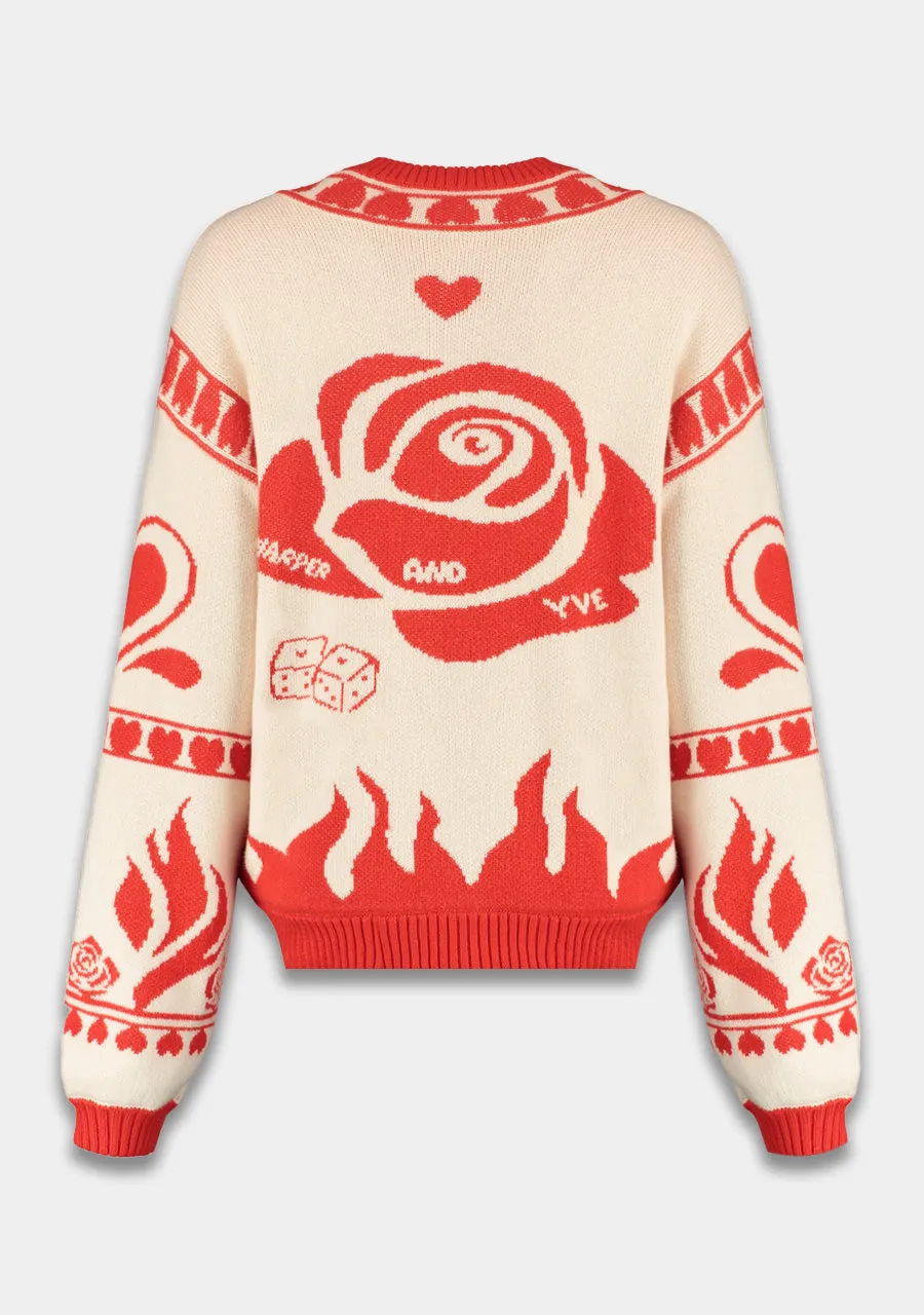 Harper & Yve Jazz cardigan ecru red
