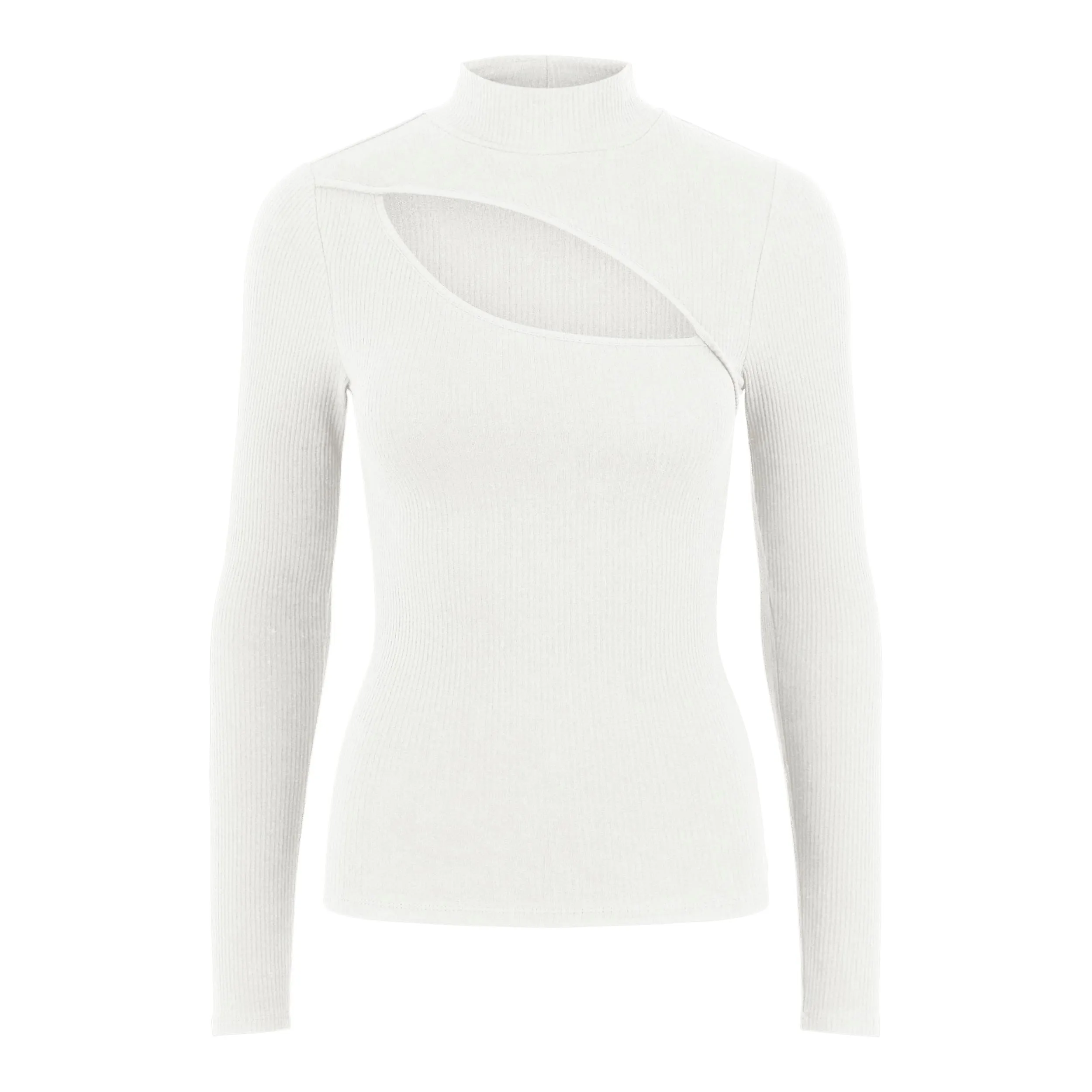 Hazel cut out high neck white