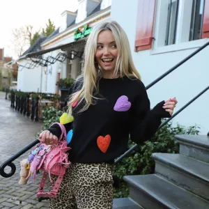 Heartie trui multi zwart