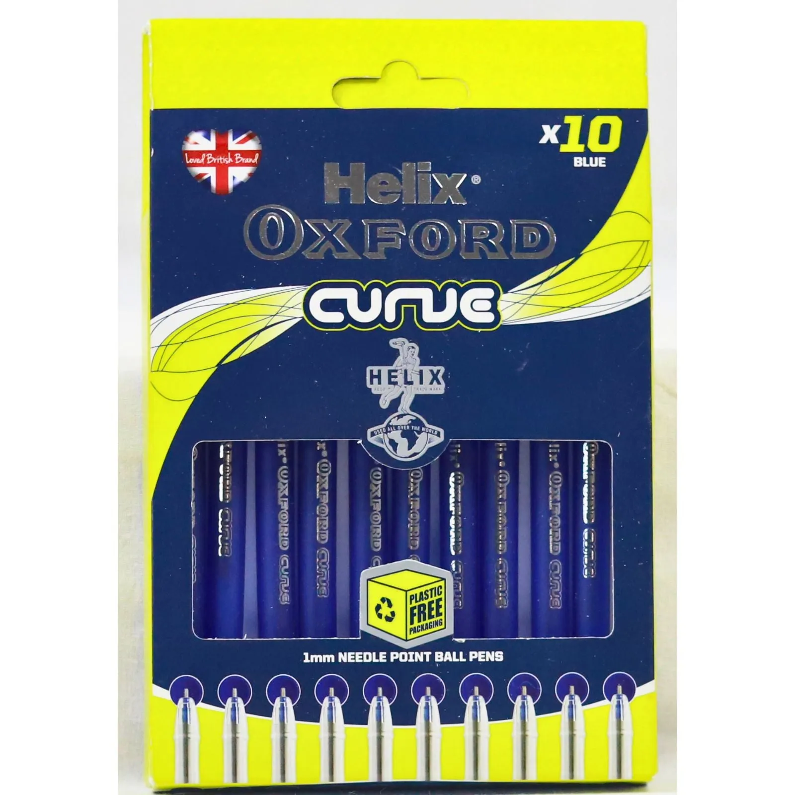 Helix Oxford Curve - 10 Ballpoint Pens - Blue