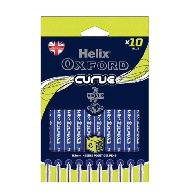 Helix Oxford Curve - 10 Ballpoint Pens - Blue
