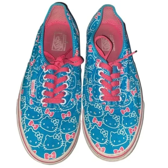 Hello Kitty (Sanrio) Pink &amp; Blue Vans Low Top Shoes GUC