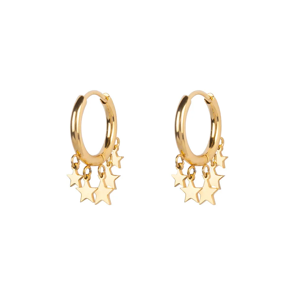 Hip oorbellen starry goud