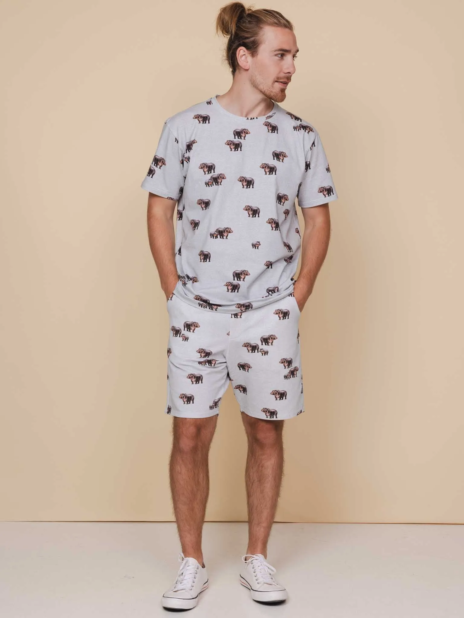 Hippos T-shirt en Shorts set Heren