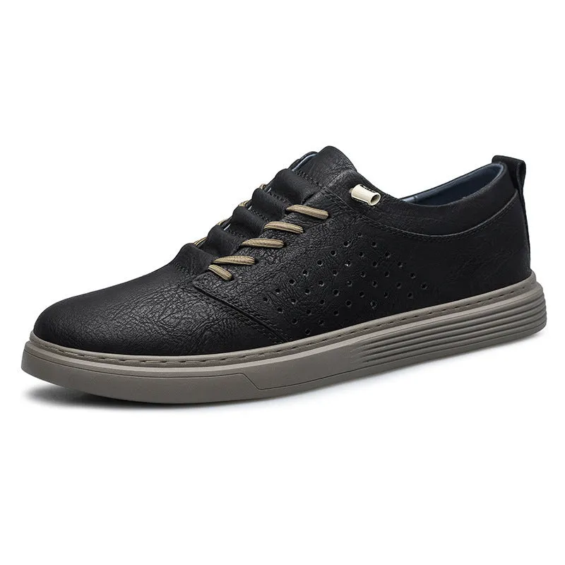 Hollow-out Breathable Hole Shoes Casual Spring And Summer Low-top Cowhide Surface Fashion Shoes