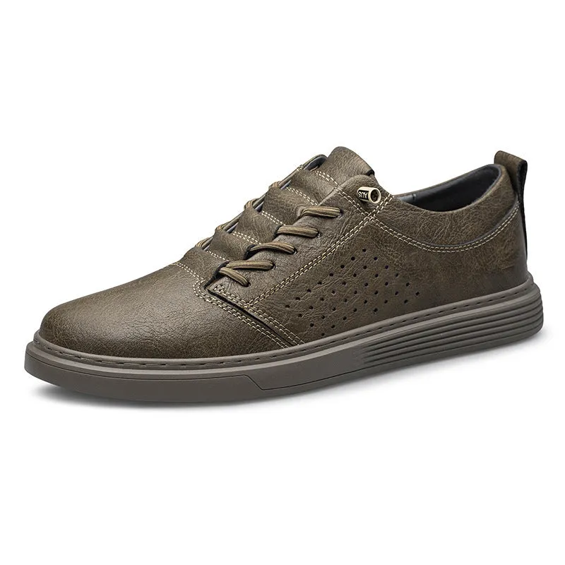 Hollow-out Breathable Hole Shoes Casual Spring And Summer Low-top Cowhide Surface Fashion Shoes