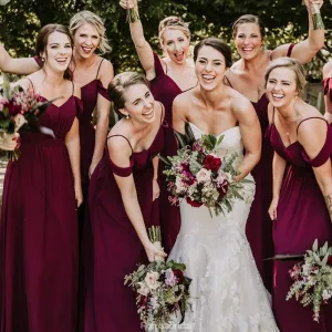 Hot Selling Floor-length Spaghetti Straps V-neck Chiffon Bridesmaid Dresses, BD0528
