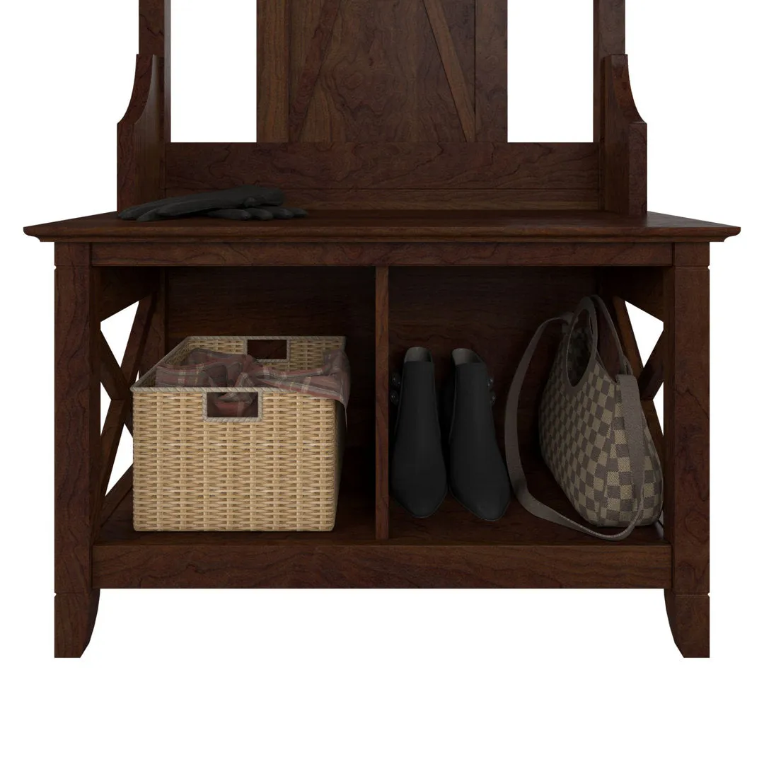 Huckins Hall Tree 32'' Wide with Bench and Shoe Storage Laurel Foundry Modern Farmhouse® Color: Bing Cherry