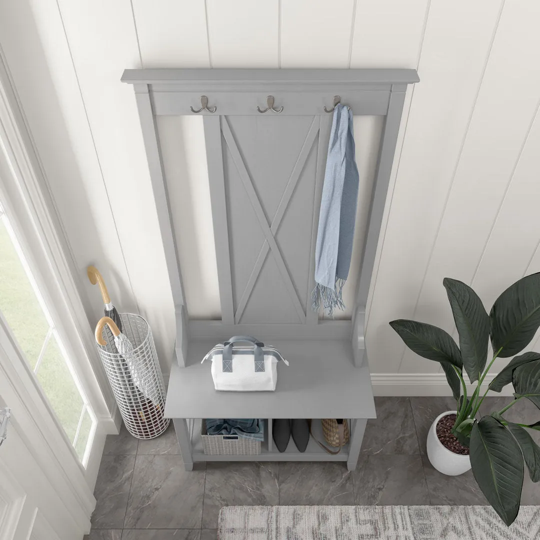 Huckins Hall Tree 32'' Wide with Bench and Shoe Storage Laurel Foundry Modern Farmhouse® Color: Cape Cod Gray