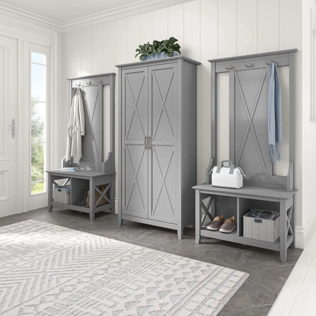 Huckins Hall Tree 32'' Wide with Bench and Shoe Storage Laurel Foundry Modern Farmhouse® Color: Cape Cod Gray