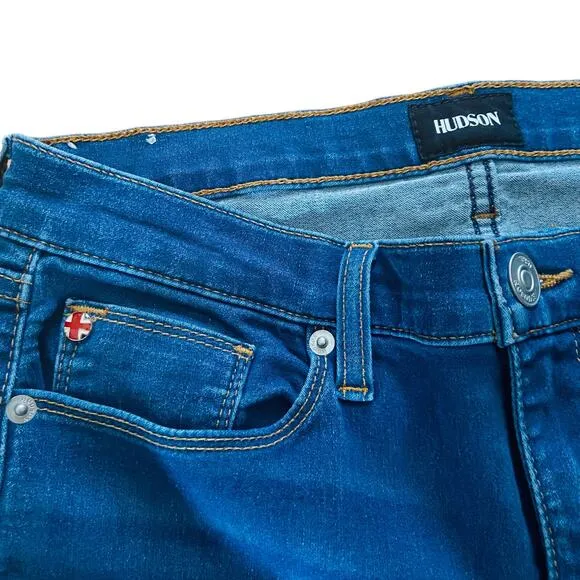Hudson Crop Krista Super Skinny Blue Jeans, Sz 27