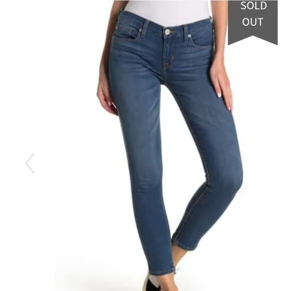 Hudson Crop Krista Super Skinny Blue Jeans, Sz 27