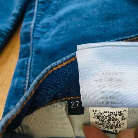 Hudson Crop Krista Super Skinny Blue Jeans, Sz 27