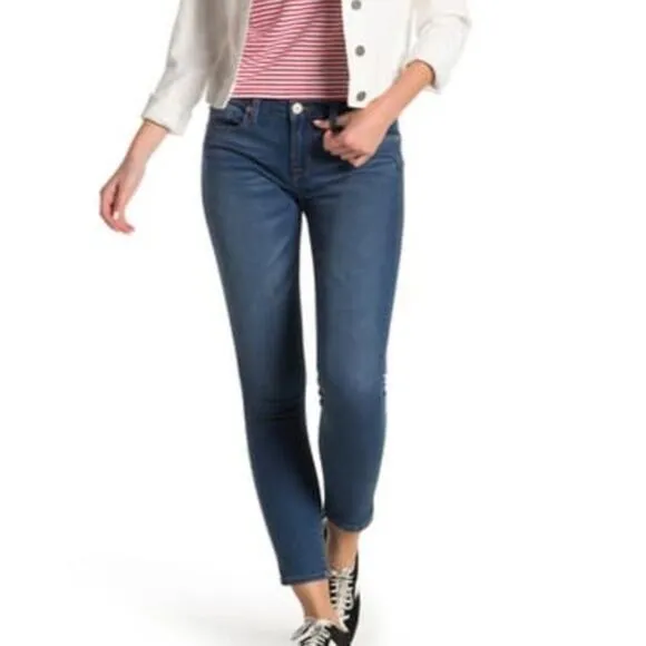 Hudson Crop Krista Super Skinny Blue Jeans, Sz 27
