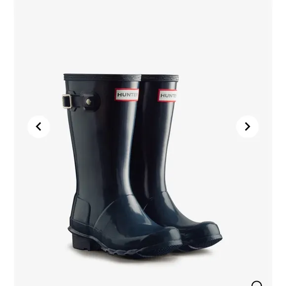 Hunter Original Gloss Navy Blue Wellington Rain Boots GUC Girls/Womens 5