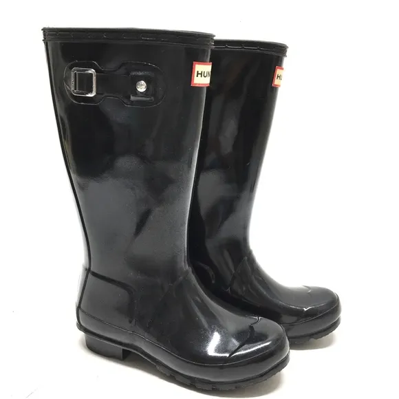 Hunter Original Kids Gloss Rain Boots Black Size 1