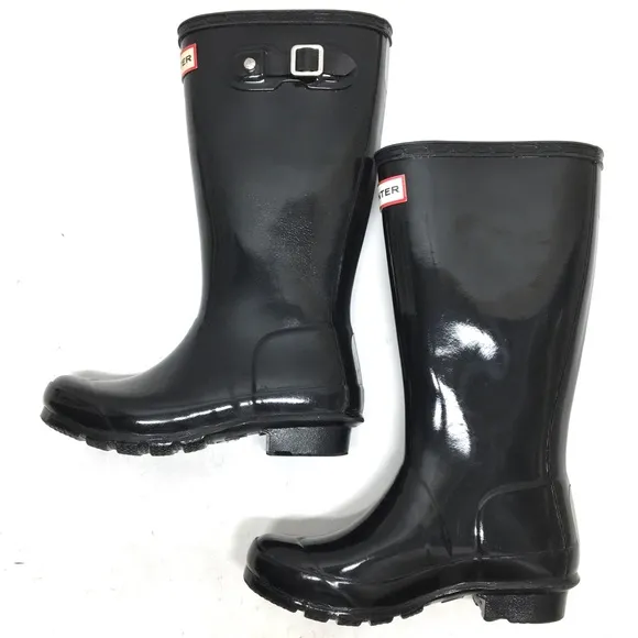 Hunter Original Kids Gloss Rain Boots Black Size 1
